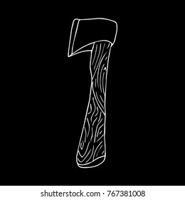 Axe vector illustration. Doodle style. Design, print, decor, textile, paper