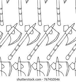 Axe vector illustration. Doodle style. Design, print, decor, textile, paper