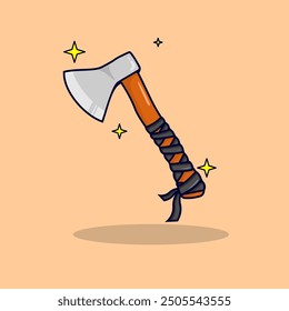 Axe vector illustration in flat cartoon style.suitable for icon,sticker,wallpaper,etc