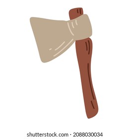Axe. Vector illustration isolated on white background, flat style.