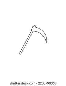 axe vector illustration isolated on white background. Halloween line art vector. Perfect for coloring book, textiles, icon, web, painting, children's books, t-shirt print.