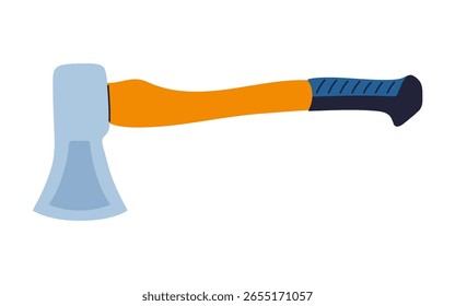 Ilustración vectorial de hacha. Moderna herramienta profesional bombero, constructor mecánico, fontanero, carpintería. Hacha de herramienta hacha de hipster estilizada de construcción profesional de dibujos animados simple
