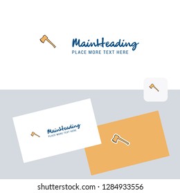 Axe  vector logotype with business card template. Elegant corporate identity. - Vector