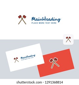 Axe  vector logotype with business card template. Elegant corporate identity. - Vector