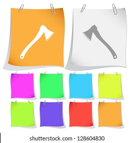 Axe. Vector note papers.