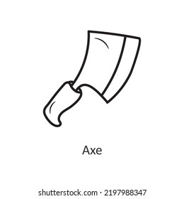 Axe vector outline Icon Design illustration. Halloween Symbol on White background EPS 10 File