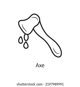 Axe vector outline Icon Design illustration. Halloween Symbol on White background EPS 10 File