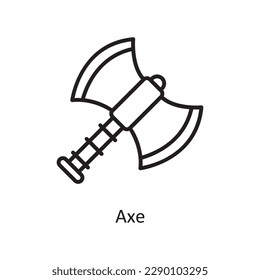 Axe Vector Outline icon Design illustration. Gaming Symbol on White background EPS 10 File
