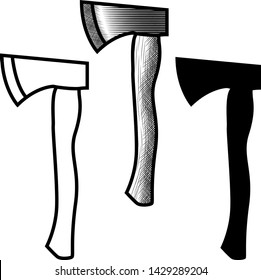 axe vector sketch craft icon 