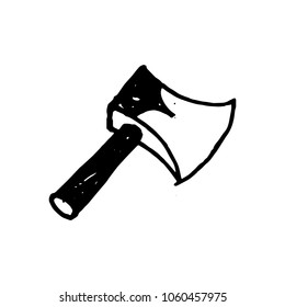 axe vector sketch isolated, hand-drawn icon.