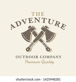 axe vintage logo design template vector