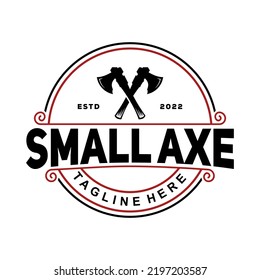 axe vintage logo design template idea