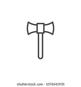 Axe weapon outline icon. linear style sign for mobile concept and web design. Ax simple line vector icon. Symbol, logo illustration. Pixel perfect vector graphics
