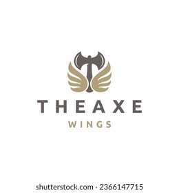 Axe wing logo icon design template flat vector