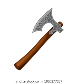 Ax con manija de madera y blade nítido como ilustración vectorial de atributo de Noruega