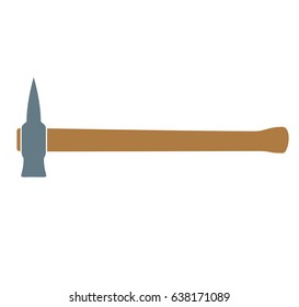 Axe with wooden handle. vector illustration
