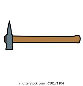 Axe with wooden handle. vector illustration