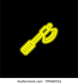 Axe yellow glowing neon ui ux icon. Glowing sign logo vector