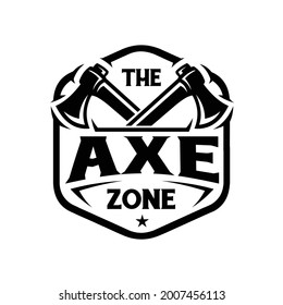 Axe Zone Premium Logo Vector. Axe Throwing Club Ready Made Logo svg