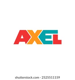 AXEL name lettering text illustration vector typography