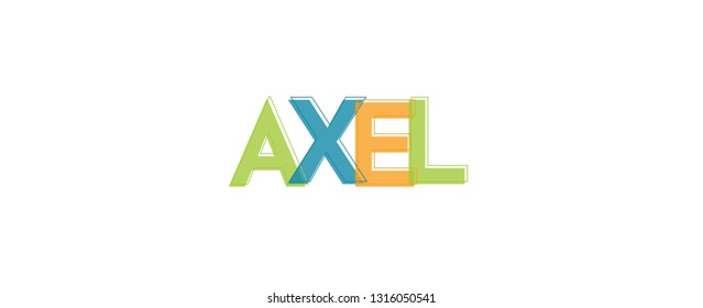 Axel word concept. "Axel" . Use for cover, banner, blog. 