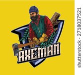 An Axeman logo design illustration