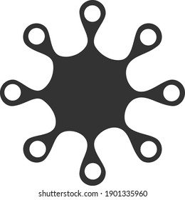 Axenic Microbe Symbol mit flachem Stil. Isolierte Vektorgrafik-Mikrobensymbolillustrationen, einfacher Stil.