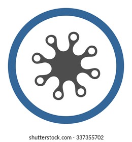 Axenic vector icon. Style is bicolor flat rounded symbol, cobalt and gray colors, rounded angles, white background.