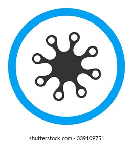 Axenic vector icon. Style is bicolor flat rounded symbol, blue and gray colors, rounded angles, white background.