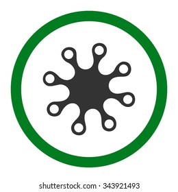 Axenic vector icon. Style is bicolor flat rounded symbol, green and gray colors, rounded angles, white background.