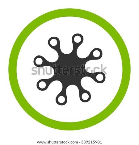 Axenic vector icon. Style is bicolor flat rounded symbol, eco green and gray colors, rounded angles, white background.