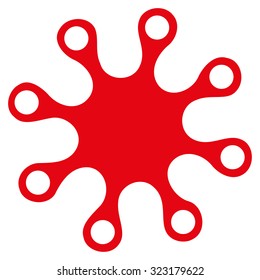 Axenic vector icon. Style is flat symbol, red color, rounded angles, white background.