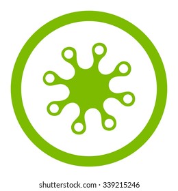 Axenic vector icon. Style is flat rounded symbol, eco green color, rounded angles, white background.