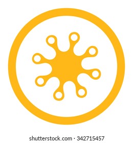 Axenic vector icon. Style is flat rounded symbol, yellow color, rounded angles, white background.