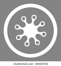 Axenic vector icon. Style is flat rounded symbol, white color, rounded angles, gray background.