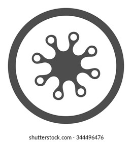 Axenic vector icon. Style is flat rounded symbol, gray color, rounded angles, white background.