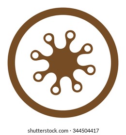 Axenic vector icon. Style is flat rounded symbol, brown color, rounded angles, white background.