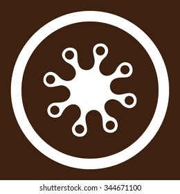 Axenic vector icon. Style is flat rounded symbol, white color, rounded angles, brown background.