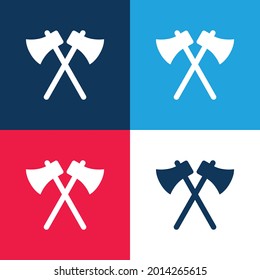Axes blue and red four color minimal icon set