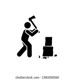 Axes, chop, cut, log icon. Element of gardening icon. Premium quality graphic design icon. Signs and symbols collection icon for websites, web design, mobile app