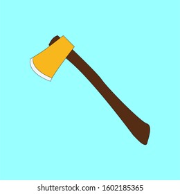  axes flat vector style. Cartoon, cute, flat, color full, editable. For game, poster, children book.