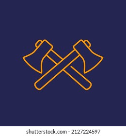 axes icon on dark, line vector