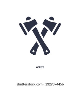 axes icon. Simple element illustration from camping concept. axes editable symbol design on white background. Can be use for web and mobile.