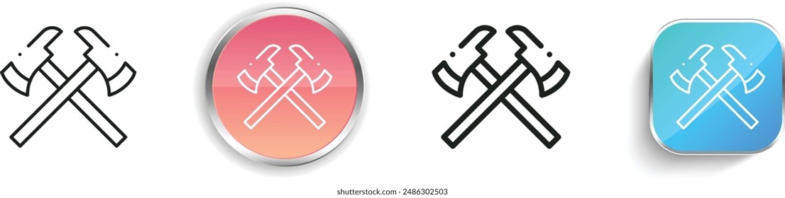 axes icon. Thin Linear, Regular and Button Style Design Isolated On White Background