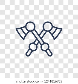 Axes icon. Trendy linear Axes logo concept on transparent background from camping collection