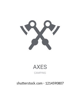 Axes icon. Trendy Axes logo concept on white background from camping collection. Suitable for use on web apps, mobile apps and print media.