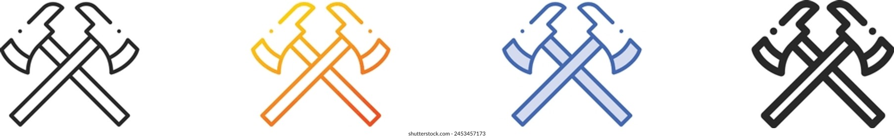 axes icon.Thin Linear, Gradient, Blue Stroke and bold Style Design Isolated On White Background