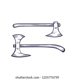 axes isolated on white, vector