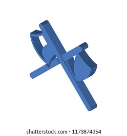 Axes isometric left top view 3D icon