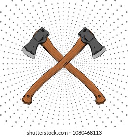 
axes on a bright background. Can be used for printing on T-shirts, flyers and stuff. Vector illustration